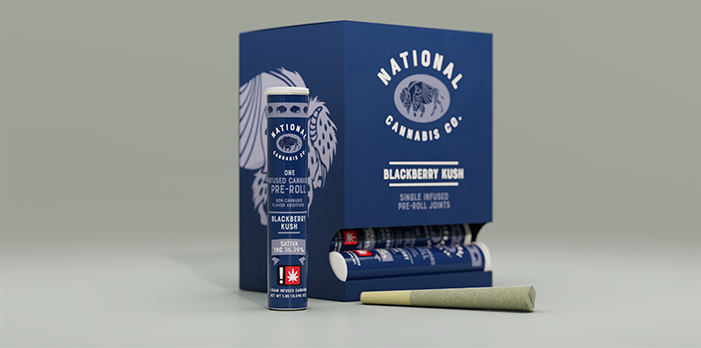 Photograph of product: Blackberry Kush - Infused 1g Pre-Roll
