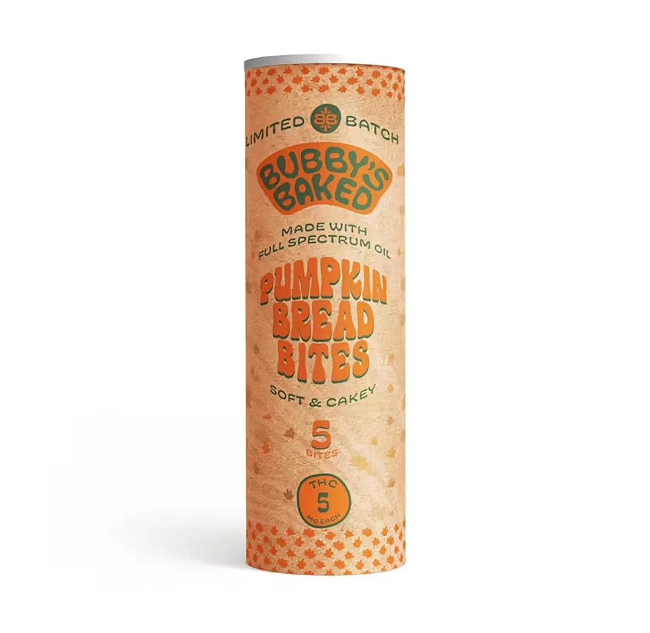 Photograph of product: Baked Goods | Pumpkin Bread Bites | 25mg | 5pk |  Bubby's Baked