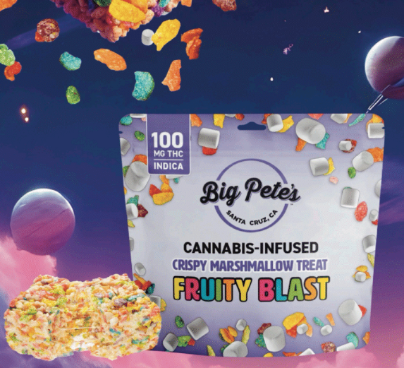 Photograph of product: Big Pete's Fruity Blast Oui'd Rice Crispy Treat 100mg