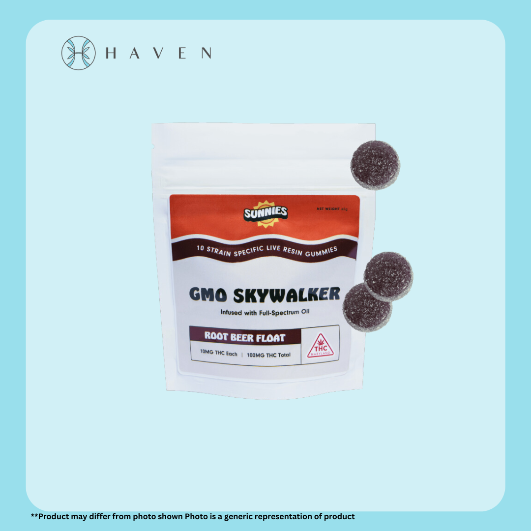 Photograph of product: 10mg GMO Skywalker Root Beer  (Live Resin Gummies) 10pk | Sunnies