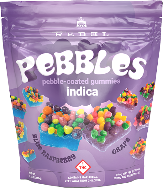 Photograph of product: Pebbles 100mg Gummies Oui'd
