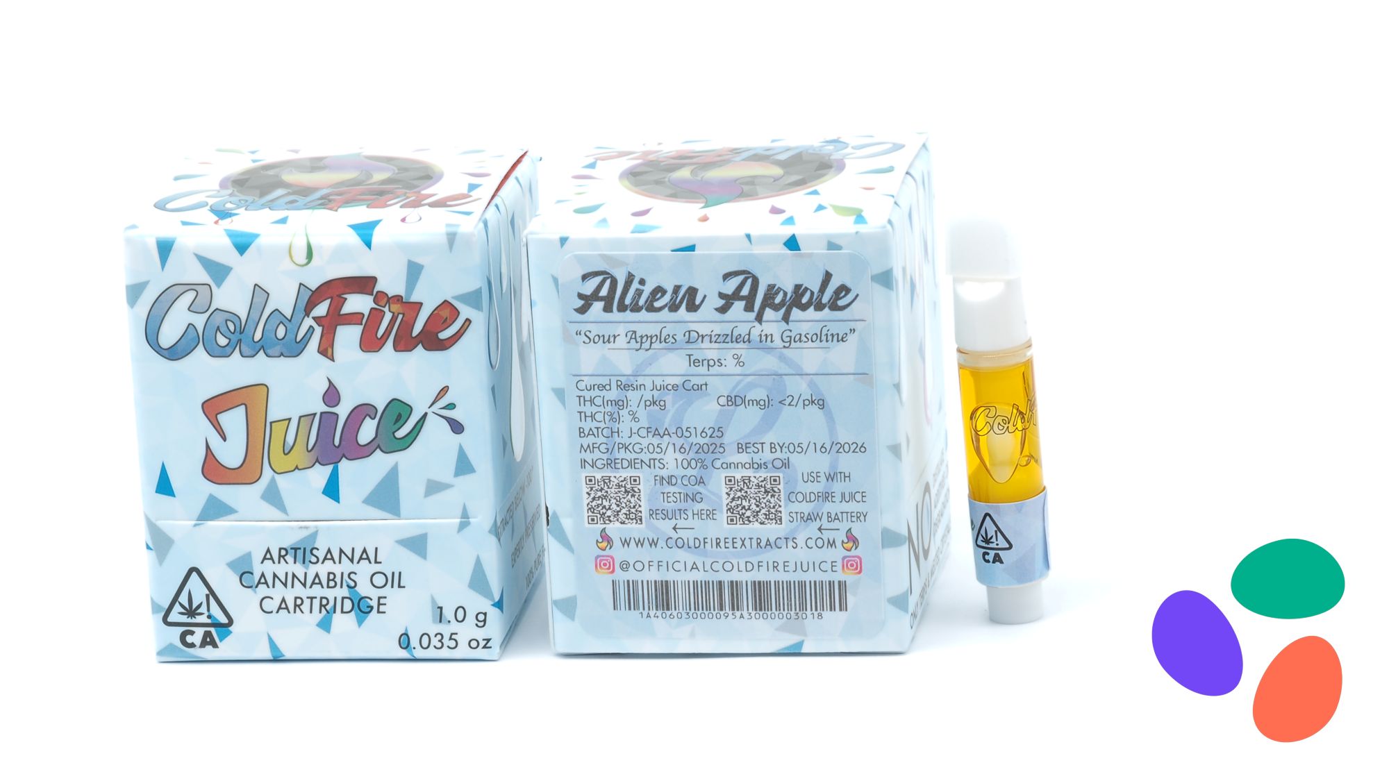 Photograph of product: Alien Apple - Cured Resin - 1g (H) - Cold Fire x Lumpy's