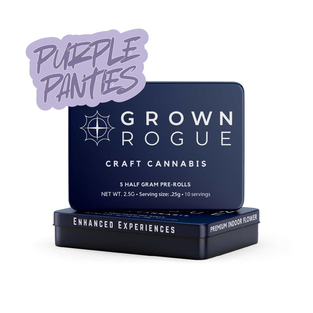 Photograph of product: Grown Rogue | Purple Panties | 5pk/2.5g