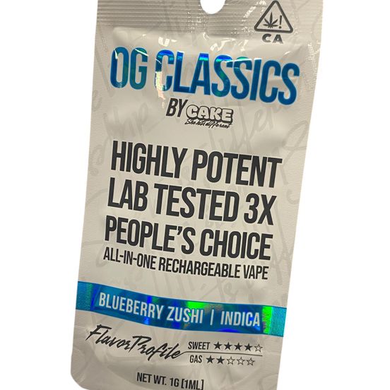 Photograph of product: Cake OG Classics - Blueberry Zushi 1g Rechargeable Disp. - 