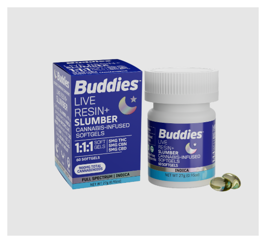 Photograph of product: Full-Spectrum 1:1:1 Live Resin+ Slumber Softgels (60pk)