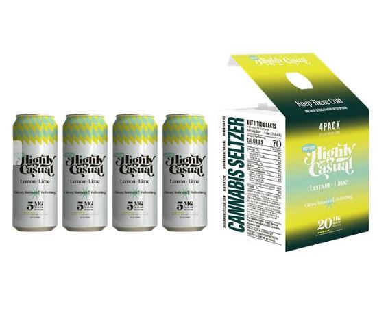 Photograph of product: Lemon + Lime | 5MG Seltzer 4CT