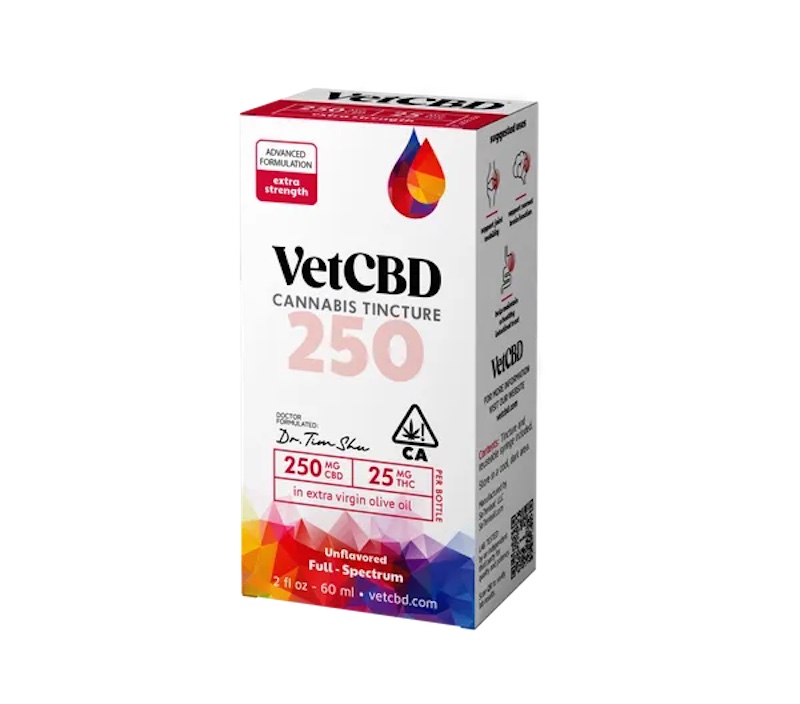 Photograph of product: VET CBD - 10:1 Tincture (Extra Strength) - 2oz - 250mg CBD/25mg TH-oui