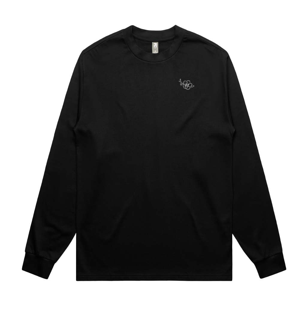Photograph of product: Pure Blossom | Black | Long Sleeve T-Shirt