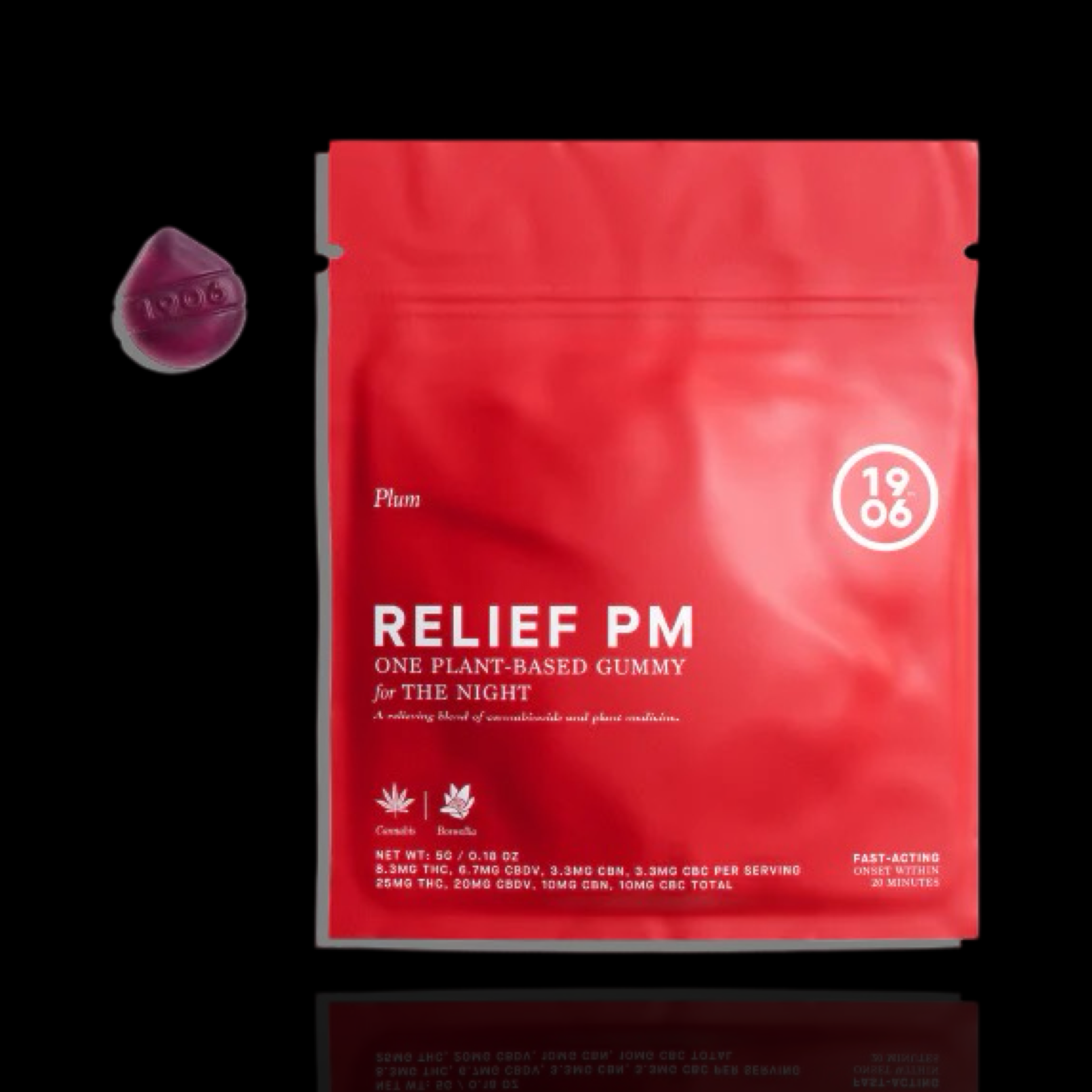Photograph of product: PM Relief Plum Gummies 1 piece