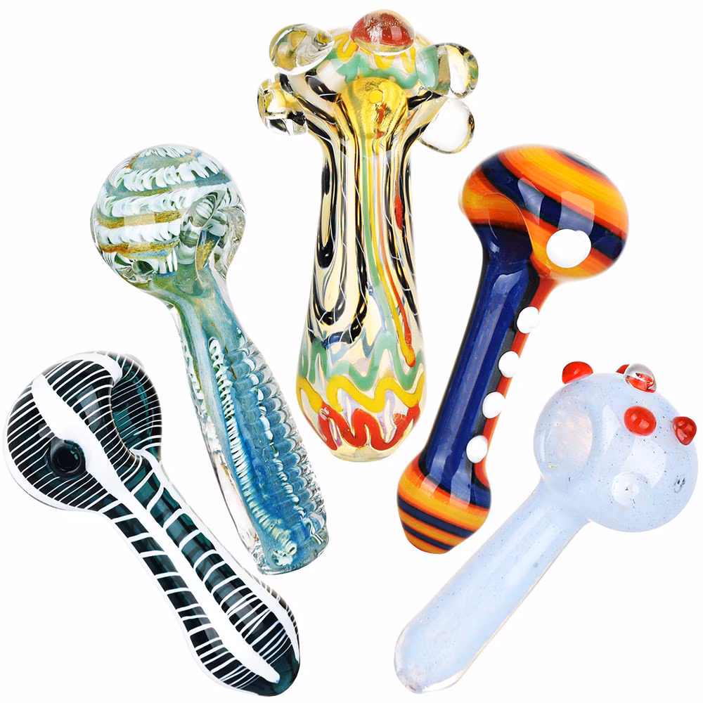 Photograph of product: Glass Spoon Pipe Assortment | 4.5" to 5.25"