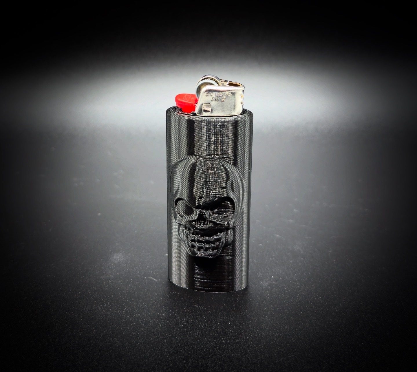 Photograph of product: HighByDesign Bic Lighter Case Skull Edition- Black