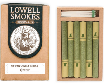 Photograph of product: Lowell | Rip Van Winkle | Pre-Roll Pack | 6 x .6g