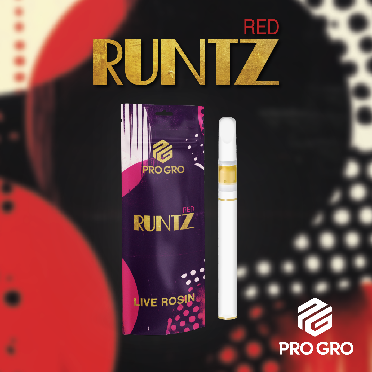 Photograph of product: RED RUNTZ 0.5G LIVE ROSIN DISPOSABLE