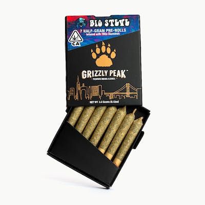 Photograph of product: D. Grizzly Peak 7pk x .5g TH-ouia Diamond Infused Pre Roll - Big Steve (H) - 