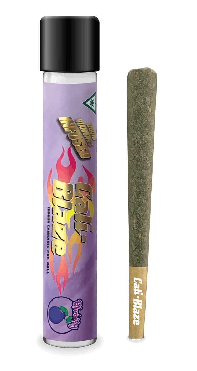 Photograph of product: Blueberry Liquid Diamonds Infused Pre-Roll | 1.2g