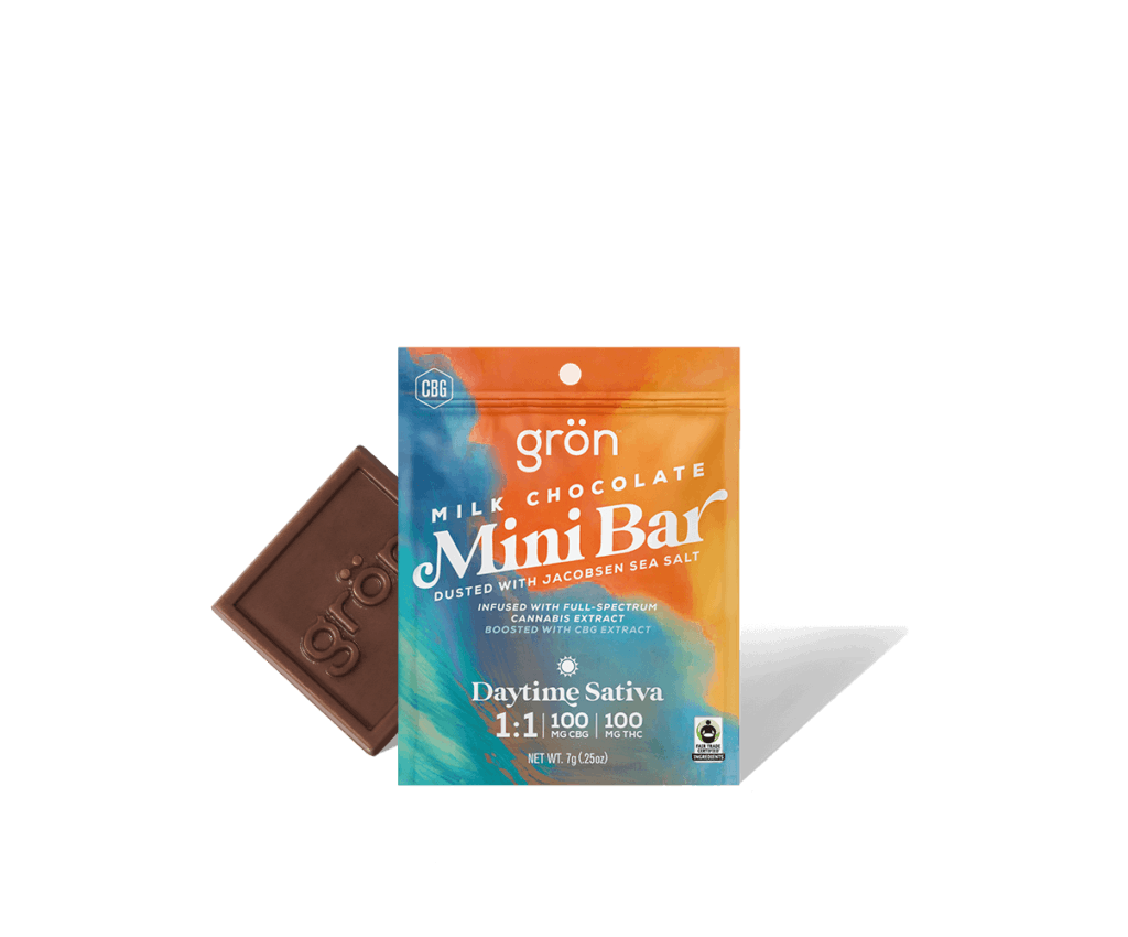 Photograph of product: 100mg Mini Milk Chocolate Bar [1:1 TH-oui:CBG]