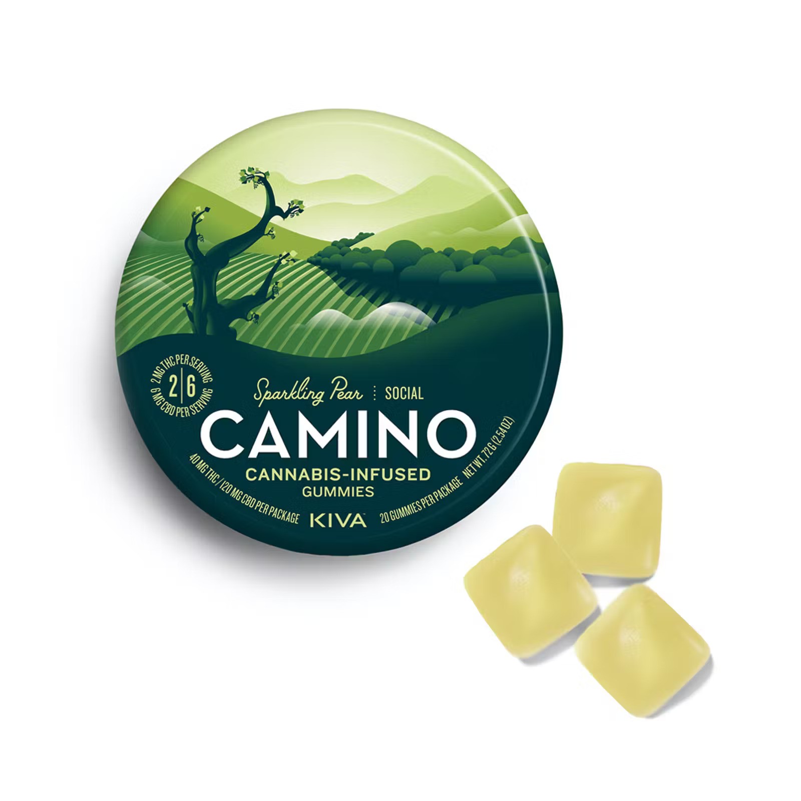 Photograph of product: Sparkling Pear - Gummy - 1:3 TH-oui/CBD - 20ct - 100mg