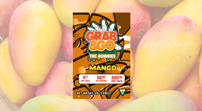 Photograph of product: Grab & Go 200mg Gummies Mango