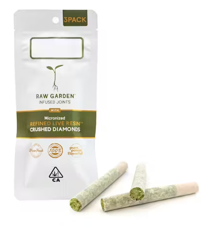 Photograph of product: Raw Garden - Preroll - Cherry Limeade Diamonds Infused - (3) .5g Joints