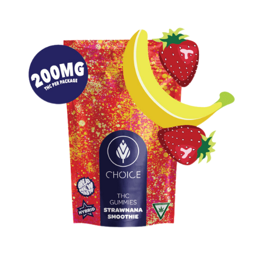 Photograph of product: Choice 200mg Gummies Strawnana Smoothie