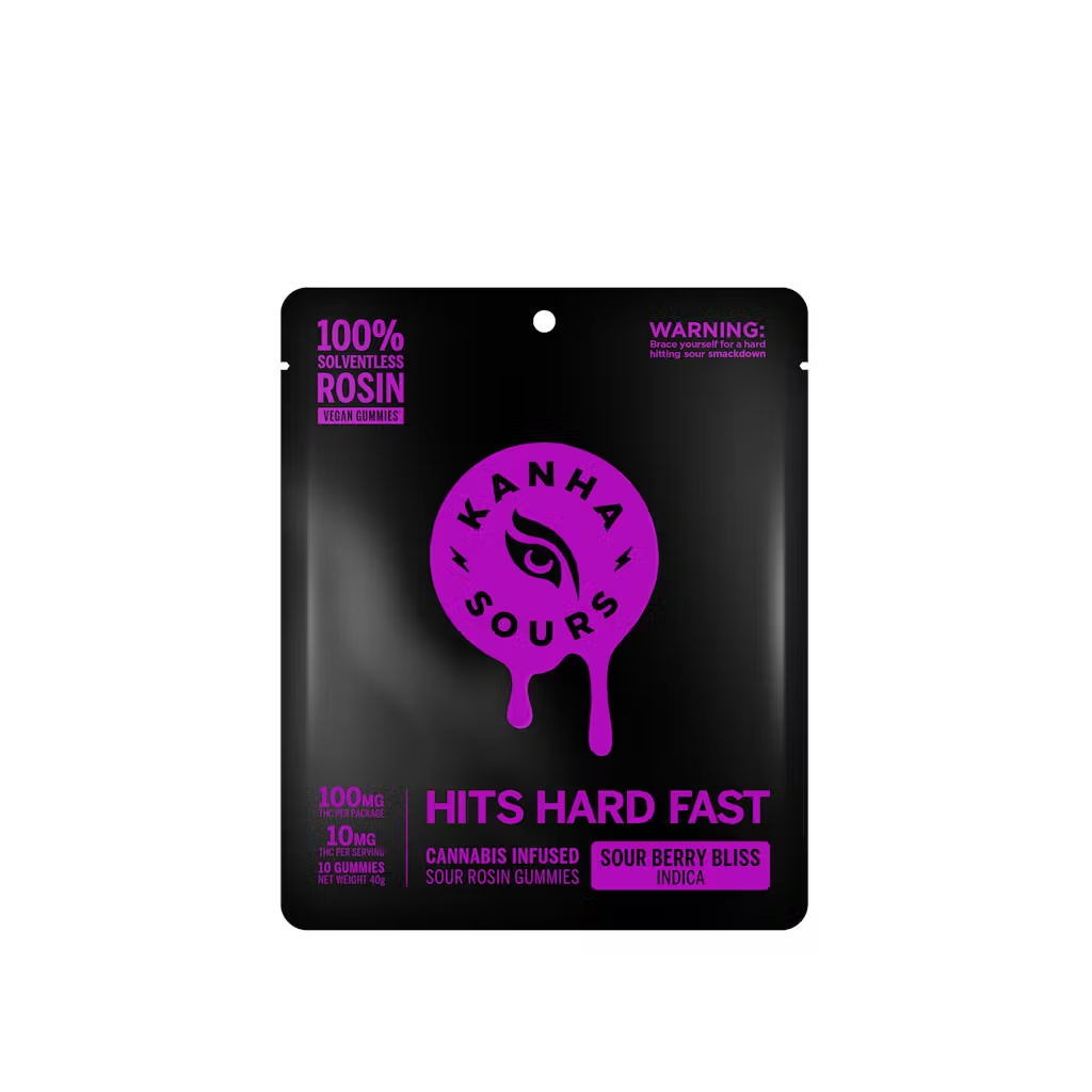 Photograph of product: Kanha - Sour Berry Bliss - Rosin Gummies 100mg 10pk