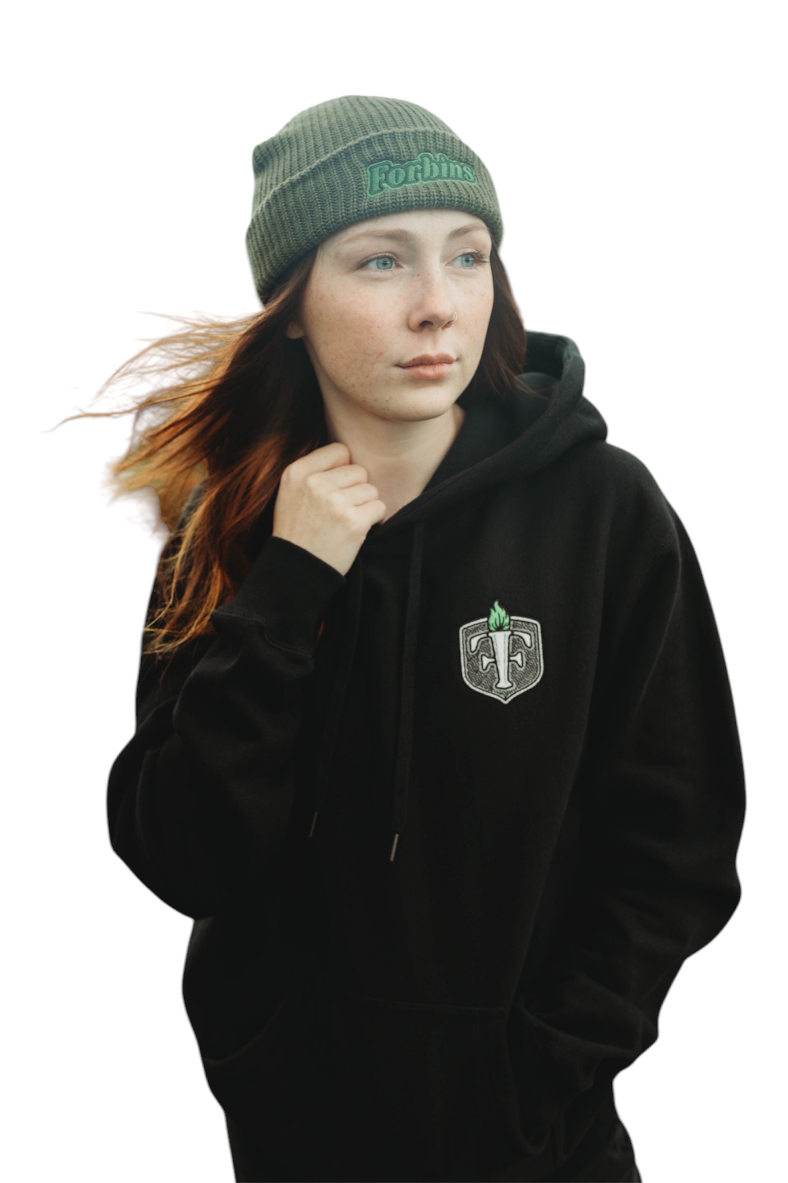 Photograph of product: Forbins Heavyweight Black Hoodie-Small