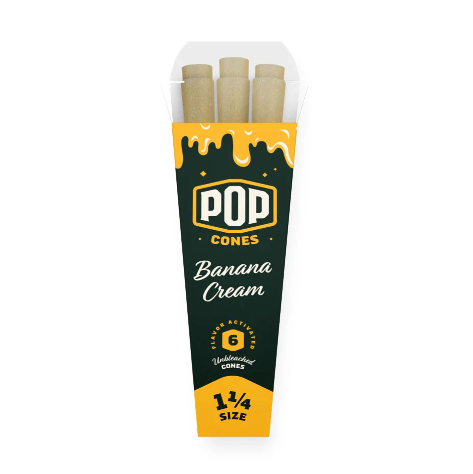 Photograph of product: Pop Cones Unbleached 1 1/4 Cones - Banana Cream