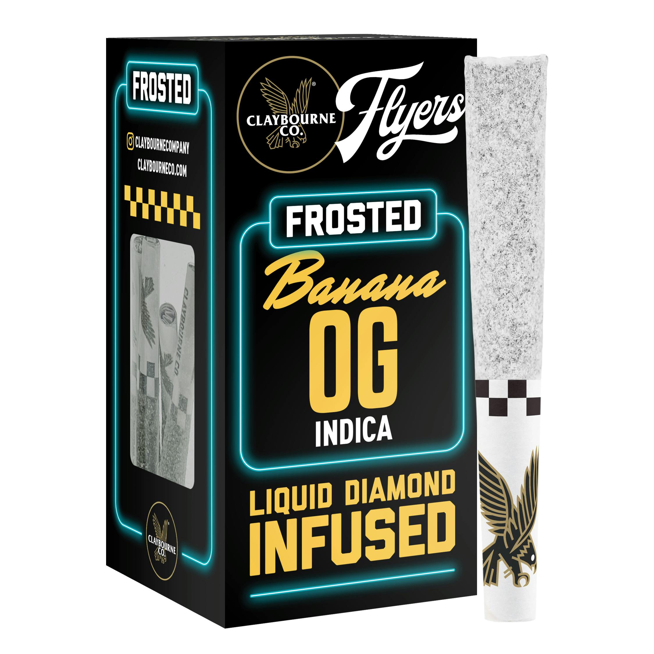Photograph of product: BANANA OG 2.5G DIAMOND FROSTED 5 PACK PREROLLS