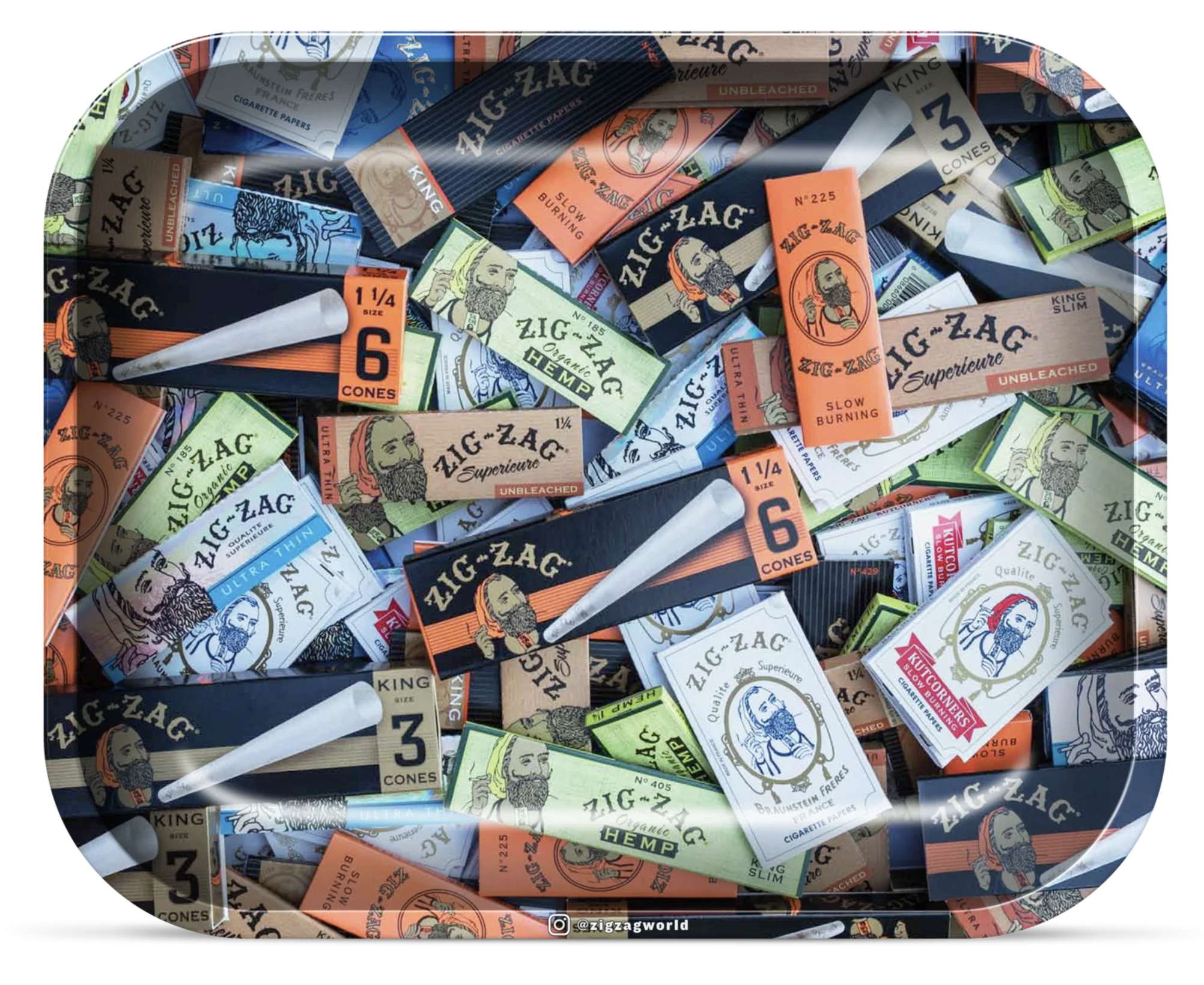 Photograph of product: Zig-Zag Paper Mix Rolling Tray (Large)