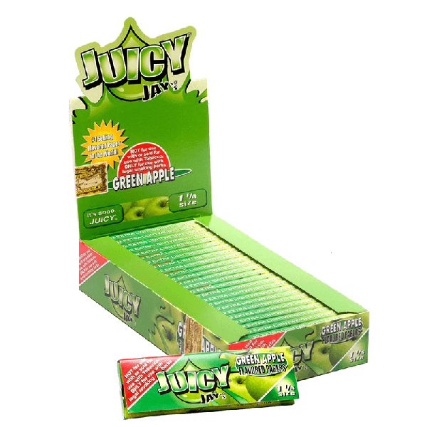 Photograph of product: Juicy J Rolling Papers 1-1/4 (Greenapple)