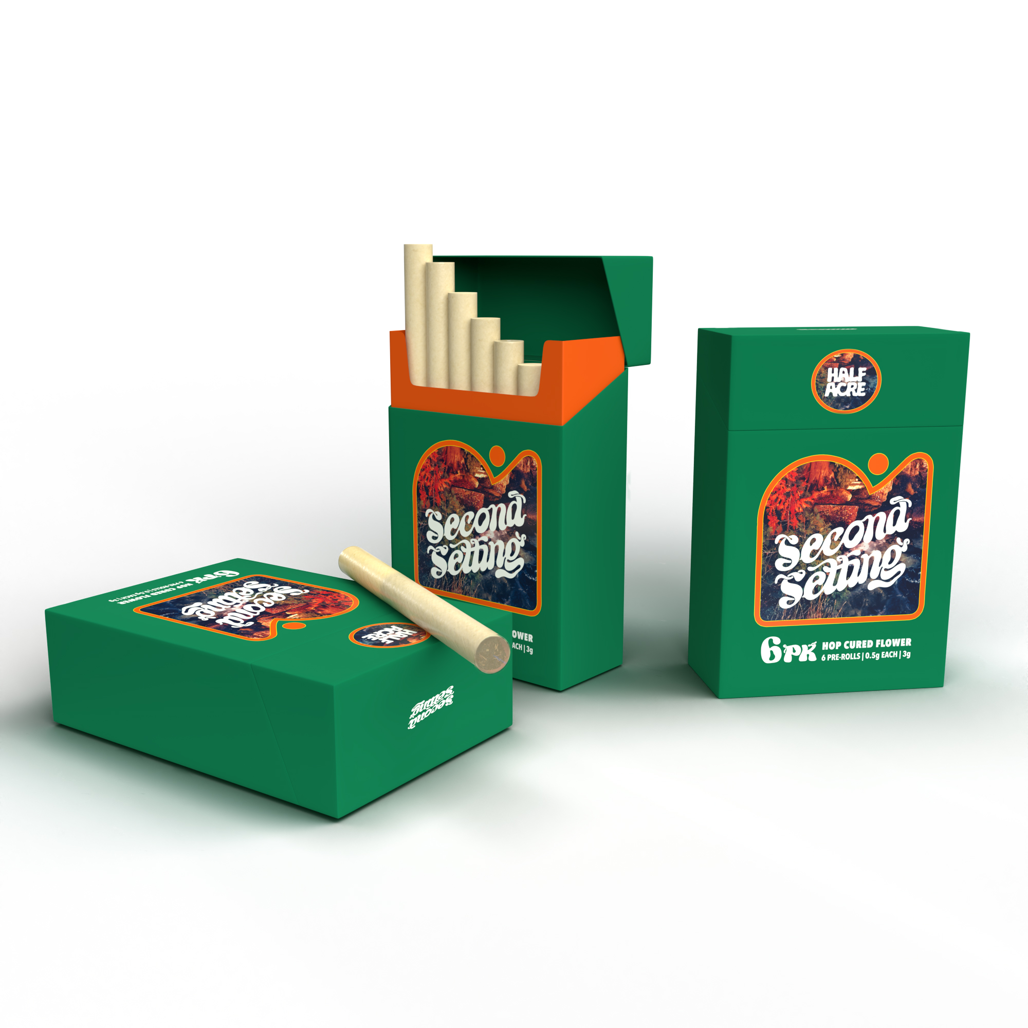 Photograph of product: Double Durban Kush (Calypso Hops) | 0.5g | 6pk Hop Finished Pre-Rolls | Second Setting
