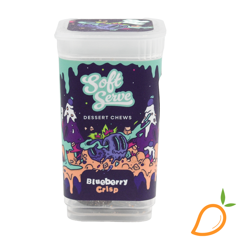 Photograph of product: 100mg Blueberry Crisp Gummies Soft Serve