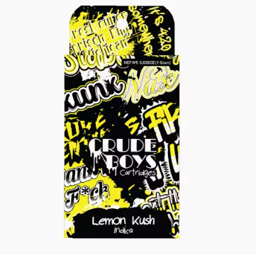 Photograph of product: Crude Boys Lemon Kush Distillate Cartridge