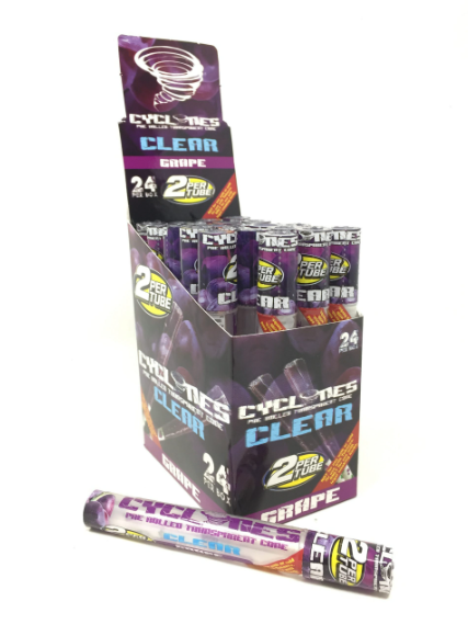 Photograph of product: Cyclones Clear Grape 2pk Cones