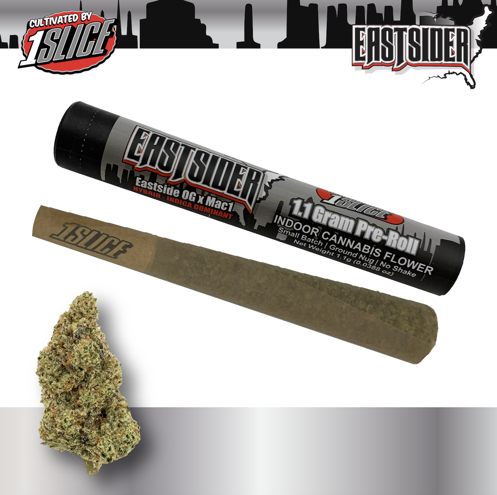Photograph of product: 1Slice | 1.1g Pre-Roll | Eastsider