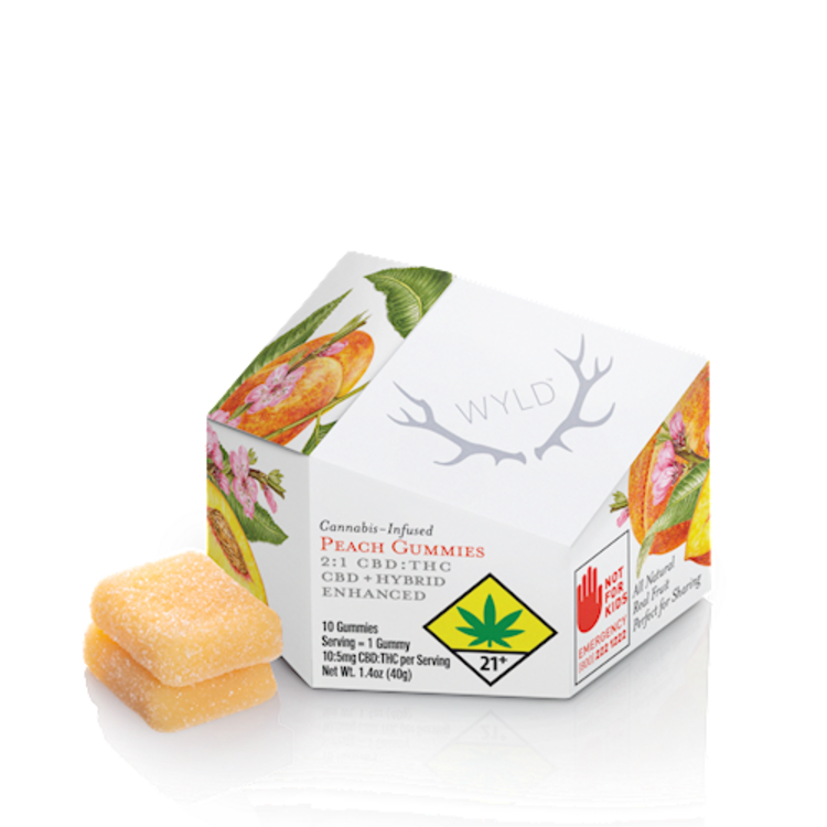 Photograph of product: Wyld - Hybrid Peach CBD 2: ummies 10pk