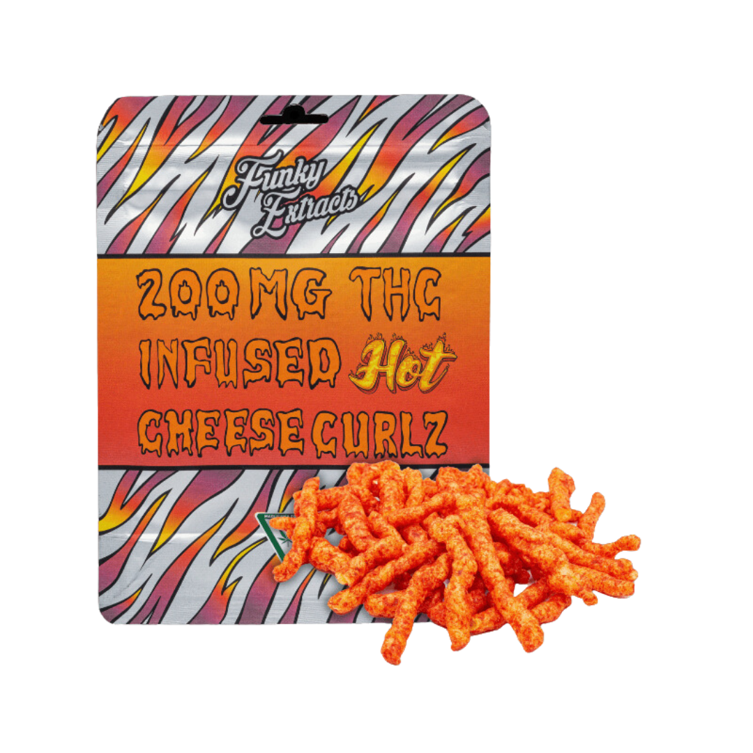 Photograph of product: Funky - Hot Cheese Curlz - 200mg