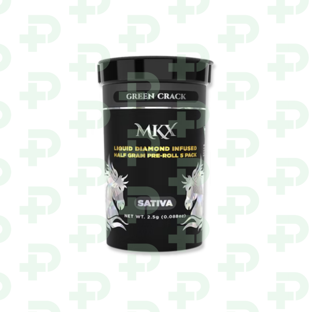 Photograph of product: MKX 5 Pack Liquid Diamond Infused Prerolls - Green Crack