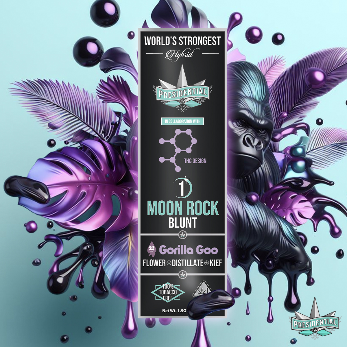 Photograph of product: Presidential Gorilla Goo (H) Moon Rock Infused Blunt 1.5g