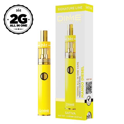 Photograph of product: DIME Mango Diesel Signature (S) All-In-One Disposable Vape 2g