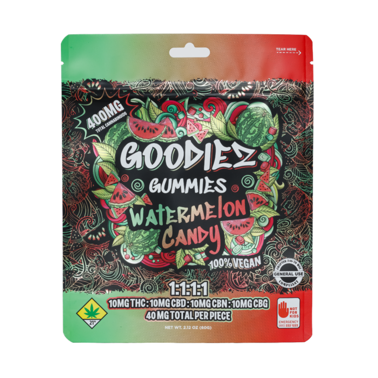 Photograph of product: 1:1:1:1 Watermelon Candy Gummies 10-pack | 400mg