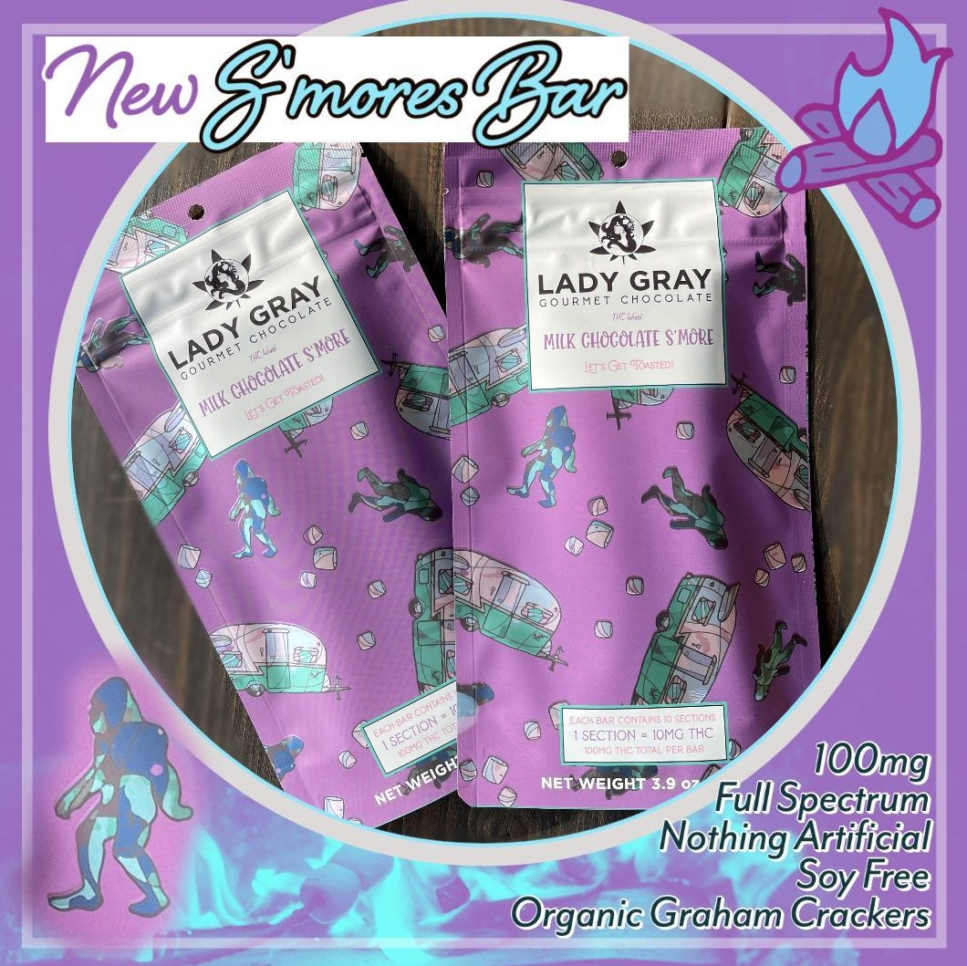 Photograph of product: Smore's Chocolate Bar (100mg) Hybrid by Lady Gray Medibles