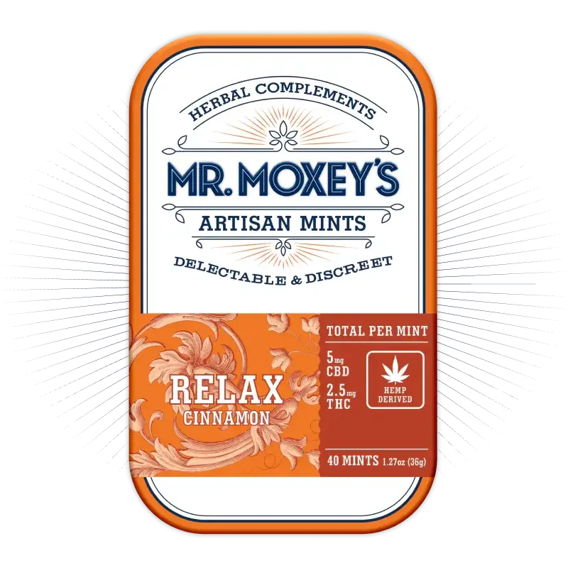 Photograph of product: Mr. Moxey's Relax Cinamon 2:1 Artisan Mints