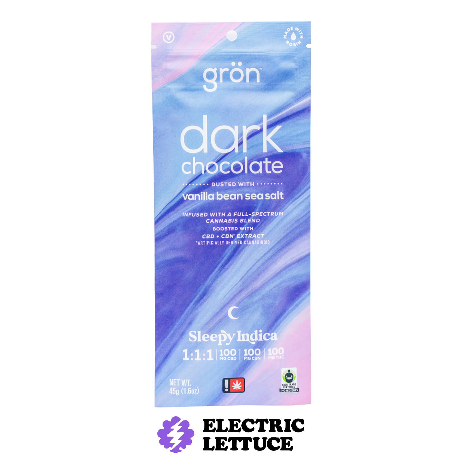 Photograph of product: Gron Vanilla Bean Dark Chocolate 1:1:1 100mg
