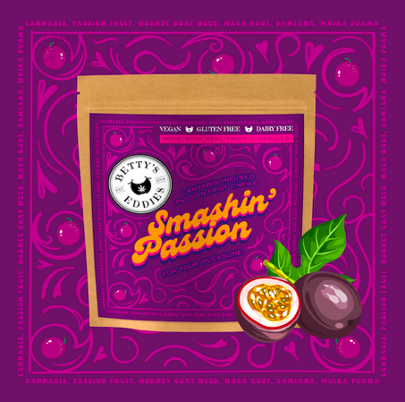 Photograph of product: Smashin Passion Chews 10mg 5pk