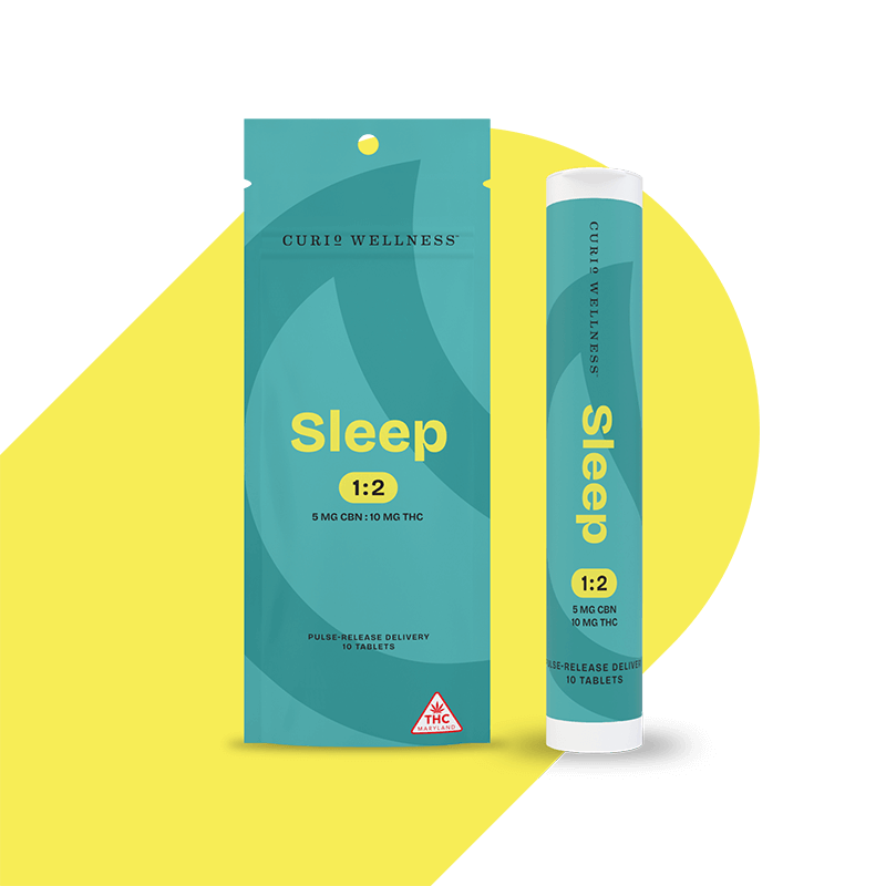 Photograph of product: Curio 10mg 1:2 Sleep Tablets - 50mg CBN : 100mg TH-oui