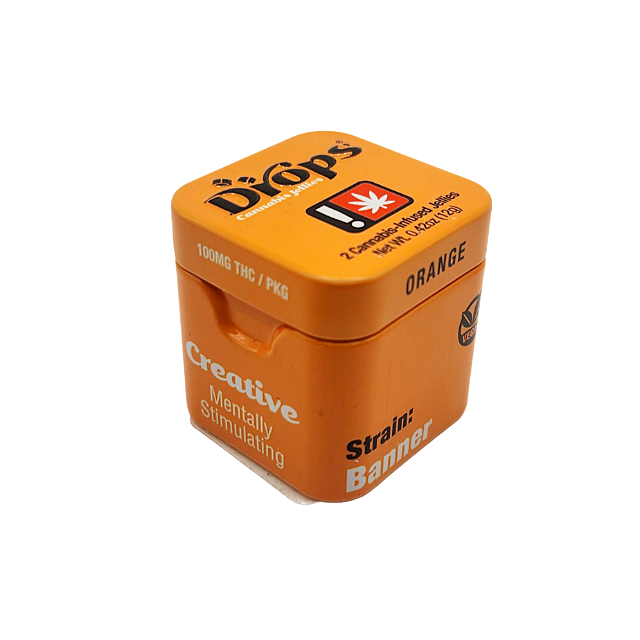 Photograph of product: Drops- 100mg Orange Single