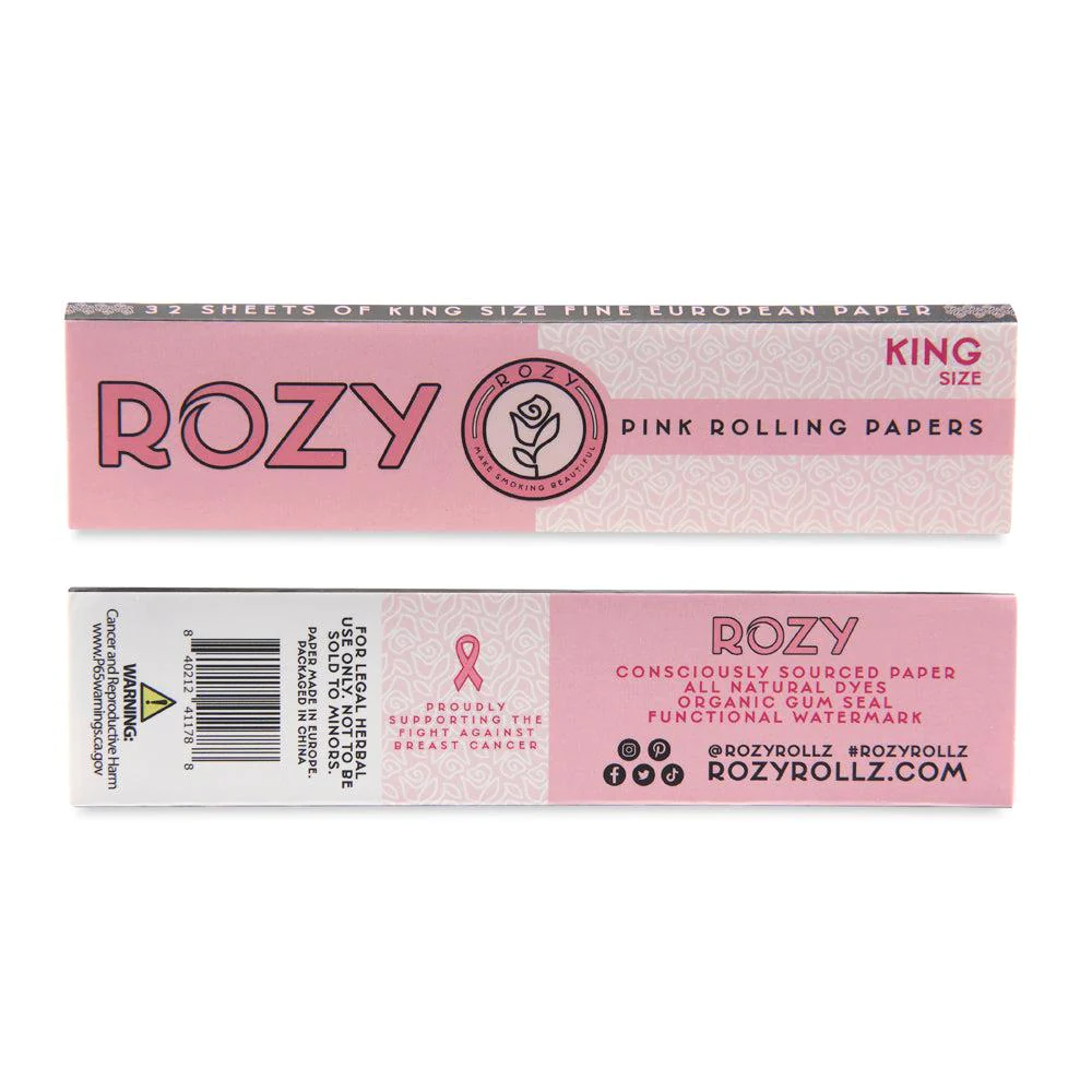 Photograph of product: Rozy Pink Rolling Papers King Size
