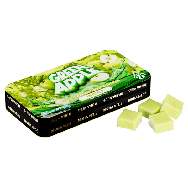 Photograph of product: Sour Green Apple au chocolat Rosin Gummies