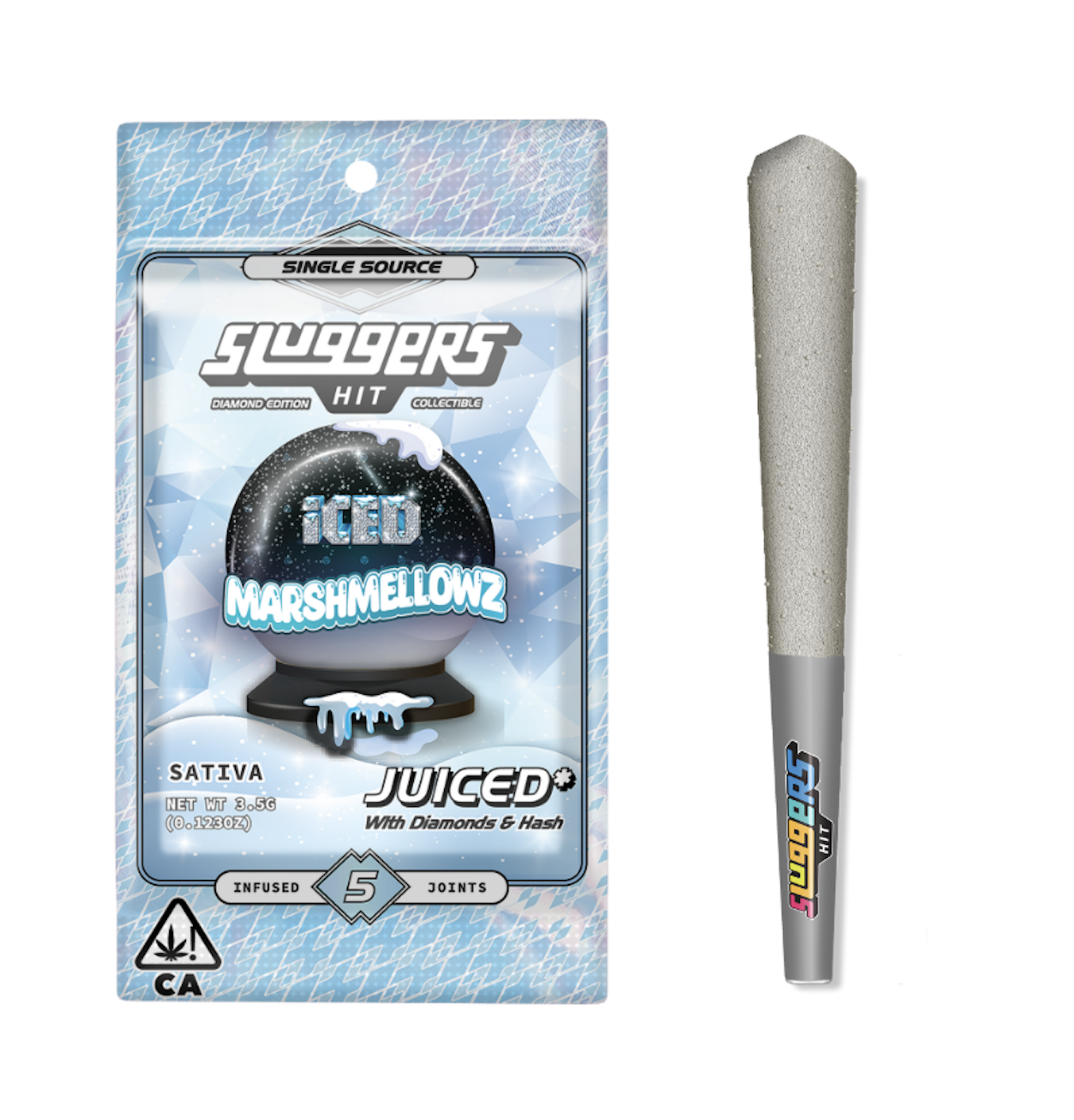 Photograph of product: Sluggers - Preroll - Infused - Marshmellowz - 5 Pack